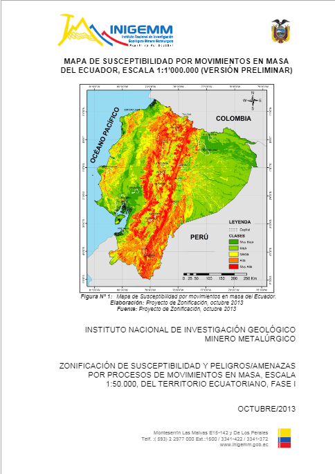 IT_Mapa de Susceptibilidad EC_Escala 1M_2013